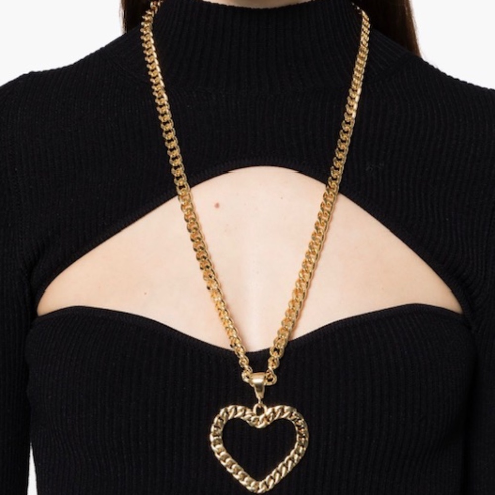 MOSCHINO COUTURE Heart Chain Pendant Necklace NWOT🌸